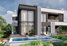 Nowa nowoczesna willa z basenem, energooszczędny projekt domu, minimalistyczny design, ogród z tarasem, luksusowa architektura, funkcjonalne wnętrza, domy jednorodzinne, projekty domów, optymalizacja przestrzeni, PaniDyrektor.pl.