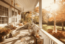 weranda w domu amerykańskim